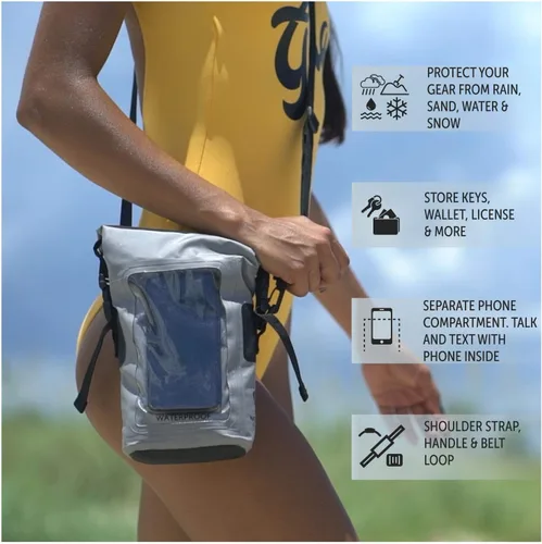 Miniatura 6 de geckobrands Bolsa impermeable para teléfono con bolsa seca de 2 L y correa ajustable, protege tu teléfono y objetos de valor mientras estás