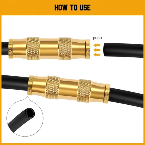 Miniatura 5 de Therwen 8 piezas de accesorios de presión para conectar accesorios de línea de freno de 3/8 pulgadas y 1/4 pulgadas, accesorios de aire neumáticos