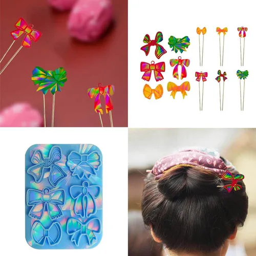 Miniatura 3 de Lindos aretes de molde de resina epoxi molde de fundición de resina epoxi molde de silicona para bricolaje llavero joyería manualidades