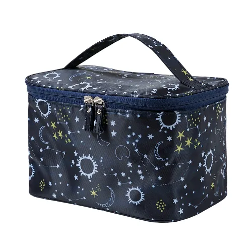 Bolso de maquillaje HOYOFO, bolso de viaje para productos cosméticos, con bolsillo de red, almacenamiento de aseo de viaje grande e impermeable,