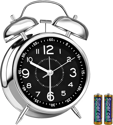Miniatura 7 de pxy Lindo y seguro reloj despertador para niños alimentado por batería (batería incluida), reloj despertador analógico súper silencioso analógico