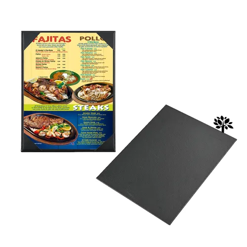Fundas de cuero para menú con madera fuerte en el interior para 8.5 x 11 pulgadas, soporte de cuero para menú de una sola vista para restaurante,