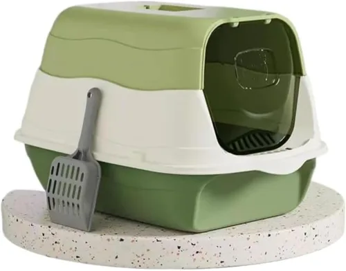 Miniatura 5 de Caja de arena grande cubierta con tapa, bandeja de inodoro para gatos totalmente cerrada y cuchara Púrpura