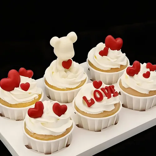 Miniatura 7 de Moldes para fondant en forma de corazón, moldes de silicona de chocolate para decoración de pasteles, tapas de cupcakes, herramientas de horneado