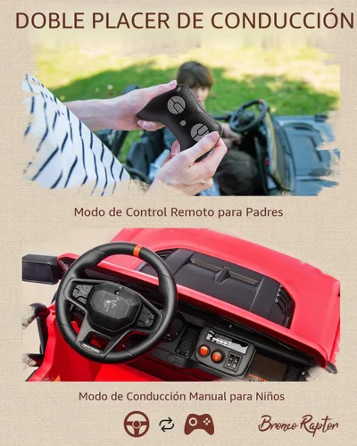 Miniatura 5 de First Ride On Ford Bronco - Juguetes de paseo de 24 V para niños y niñas, automóvil eléctrico de 2 plazas con control remoto, camión con suspensión