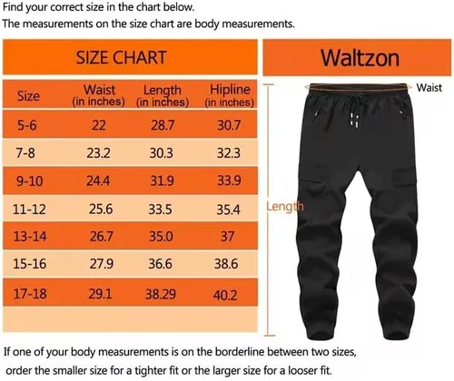 Miniatura 3 de WaltZon Pantalones deportivos tipo cargo para niños, de secado rápido, ligeros, para deportes al aire libre, con bolsillos con cremallera