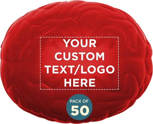 Miniatura 21 de Juego de 50 bolas para apretar el cerebro, paquete personalizado a granel, alivio del estrés, perfectas para tu escritorio, oficina o hogar