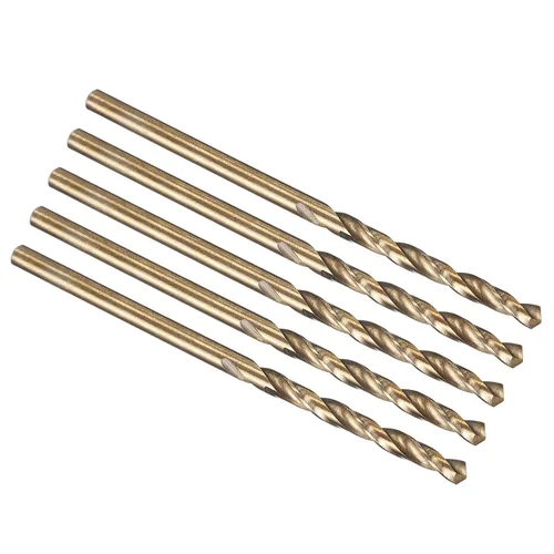 Miniatura 40 de PATIKIL Broca Jobber de 0.039 in, vástago recto M35 cobalto 5% acero de alta velocidad 135° acabado dorado para metal duro de acero inoxidable - 2