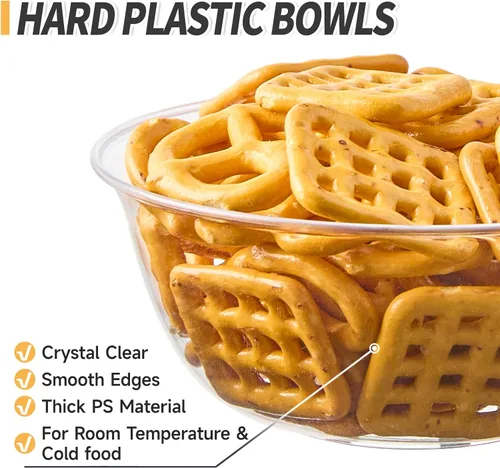 Miniatura 3 de Cuencos pequeños de plástico transparente de 8 onzas, paquete de 100 cuencos desechables de plástico duro para servir frutas, postres, parfaits