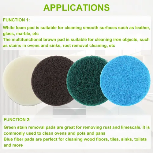 Miniatura 7 de Juego de 16 piezas de almohadillas de limpieza eléctricas para cepillo de limpieza Dremel Versa: 4 almohadillas de espuma, 4 alfombrillas de cocina