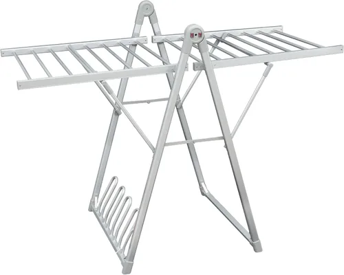 Miniatura 12 de Estante eléctrico de secado de ropa calentado, secadora de ropa plegable con calefacción y temporizador de apagado, tendedero para ropa, zapatos