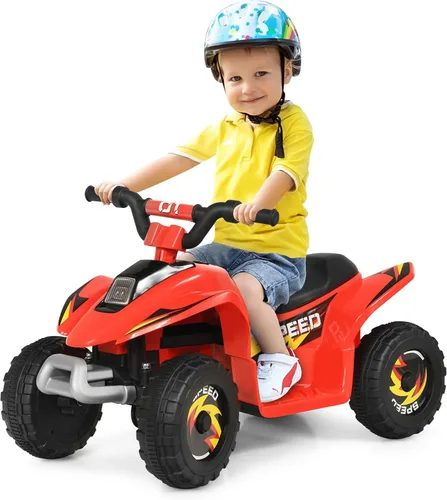 DORTALA ATV para niños, auto motorizado de juguete alimentado por batería de 6 V, ruedas antideslizantes, Quad eléctrico de 4 ruedas para niños de 3