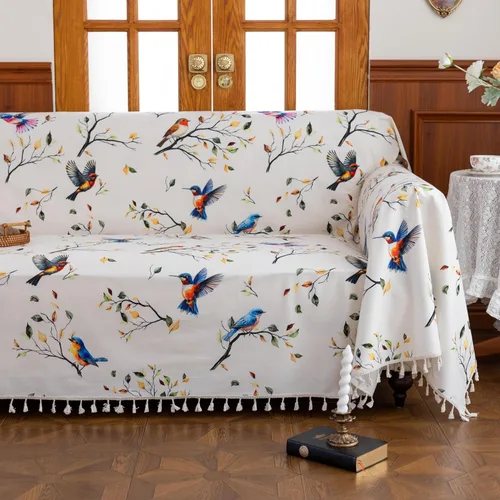 Miniatura 22 de Funda bohemia para sofá seccional, lavable, con diseño de borlas para sofá seccional, 1 cojín, sala de estar (A5, 71 x 51 pulgadas)