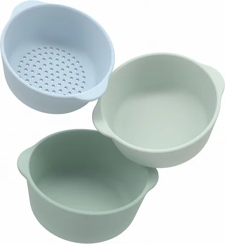 Inspire My Play - 3 cuencos y tamiz anidables - Perfecto para bandeja de juegos sensoriales - Accesorios para contenedores sensoriales - Suministros