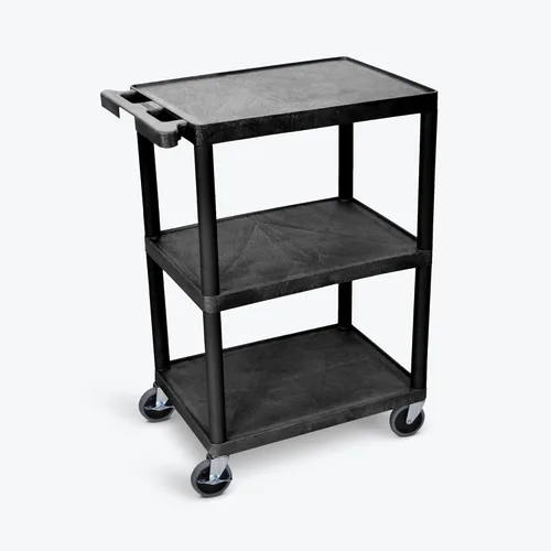 A-to-Z Supply HE34-B Carro de utilidad comercial, 60.96cmde ancho x 45.72cmde profundidad x 86.36cmH, tres estantes, espuma estructural de plástico,