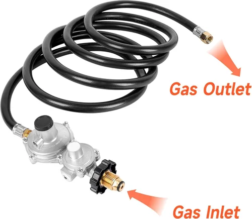 Miniatura 3 de GASPRO Regulador de propano de dos etapas de 10 pies con manguera P.O.L. y 3/8 de pulgada de rosca hembra para RV, parrilla, estufa de gas, cocina