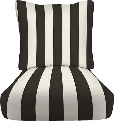 RSH Décor - Cojín de asiento profundo para interiores y exteriores, para todo tipo de clima, 22 x 24 x 4 pulgadas, con cojín de respaldo de almohada