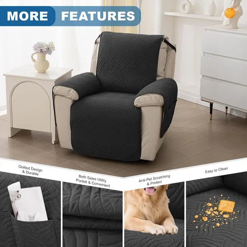 Miniatura 3 de Deep Dream Fundas impermeables para silla reclinable, funda antideslizante para sofá reclinable, protector de muebles para niños perezosos, funda