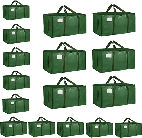 Miniatura 32 de Paquete de 4 bolsas de mudanza extra grandes y resistentes, bolsas de almacenamiento impermeables con asas y cremalleras, plegables para dormitorio