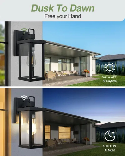 Miniatura 2 de LITFIT Iluminación exterior de 12.5 pulgadas del anochecer al amanecer, luces de garaje al aire libre para montaje en pared, luces de porche