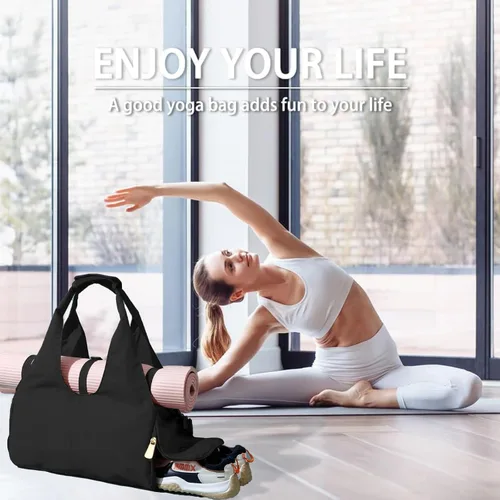 Miniatura 6 de Bolsa para esterilla de yoga, bolsa de gimnasio de yoga deportiva para mujer, bolsa ligera para esterilla de yoga con correa de yoga, bolsa de mano