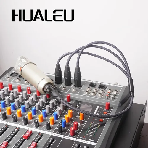Miniatura 6 de Cable divisor en Y de 3 pines XLR hembra a 3 machos, cable divisor XLR de 3 vías, equilibrio de 1 hembra a 3 macho, cable de audio para micrófono