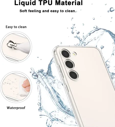 Miniatura 5 de Vanjua Funda transparente para Samsung Galaxy S22 5G, paquete de 2 fundas protectoras de silicona suave delgada de cuerpo completo compatible
