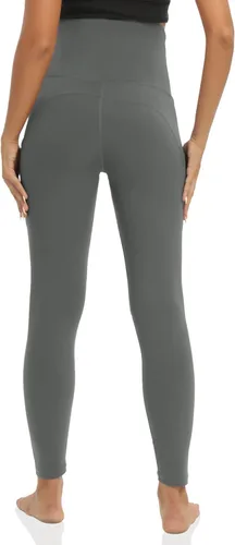 Miniatura 7 de XNHAN Leggings de maternidad para uso diario sobre el vientre con bolsillos, pantalones elásticos de yoga para embarazo, ropa deportiva cómoda