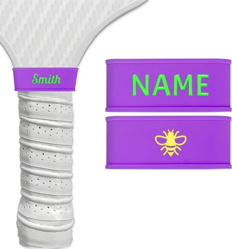 Miniatura 12 de 2 bandas de nombre personalizadas de paleta de pickleball, accesorios personalizados de paleta de pickleball para cinta de agarre seguro, bandas