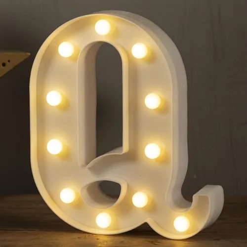 Miniatura 30 de HXWEIYE Letras iluminadas con luces LED, letreros luminosos de marquesina, 26 letras del alfabeto y 10 números para fiestas de cumpleaños, bares