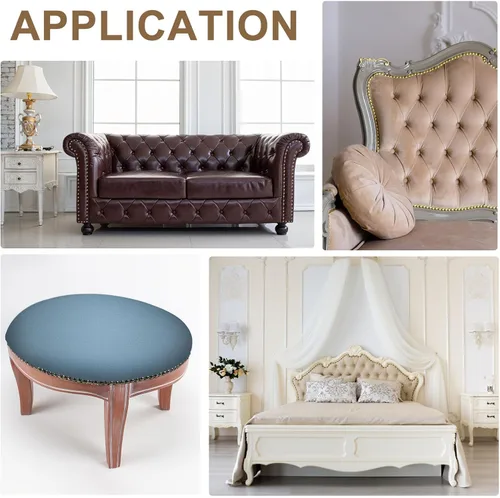 Miniatura 5 de uxcell 10 tiras de tachuelas de tapicería, adornos decorativos brillantes de 3.3 ft para sofá, cabecero, silla, muebles con clavos de tapicería