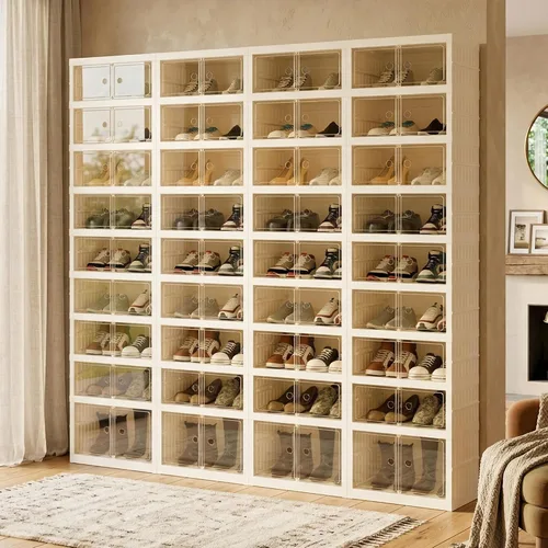 Miniatura 20 de Organizador de Zapatos Plegable Caja de Almacenamiento, Estante de Zapatos Plegable Portátil Extra Grande para Closet, Caja de Almacenamiento