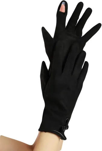 Miniatura 57 de Sahabowi Guantes de cuero para clima frío Manopla de lana cálida de invierno para mujeres