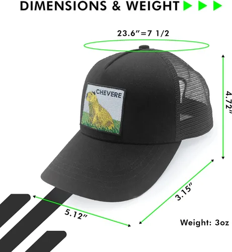 Miniatura 5 de Gorra de camionero, sombrero de malla ajustable Snapback, gorra negra Capybara, gorra de béisbol de malla, sombrero bordado Capybara. Unisex