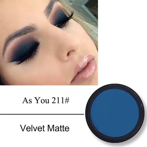 Miniatura 2 de Erinde Paleta de sombra de ojos mate azul oscuro, polvo de sombra de ojos de alta pigmentación, larga duración, ultra mezclable, color intenso 211