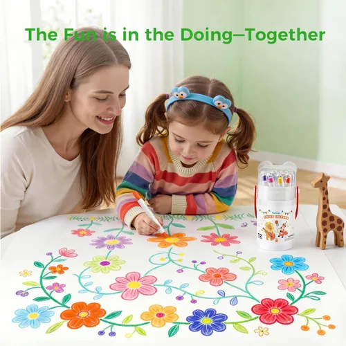 Miniatura 2 de Crayones sedosos, 12 colores de crayones para bebés de 1 a 3 años y niños de 4 a 8 años, fácil agarre con 150 páginas PDF y pincel, suministros