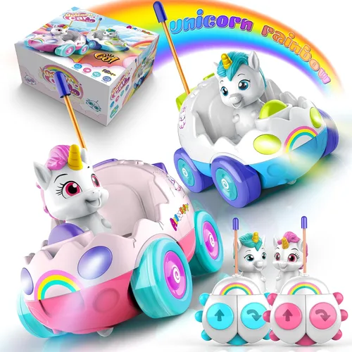 Miniatura 6 de AEROQUEST Coche de Control Remoto para Niños Pequeños Juguetes para Niños de 18+ Meses Coches RC con Luces LED y Música Juguetes de Dinosaurio