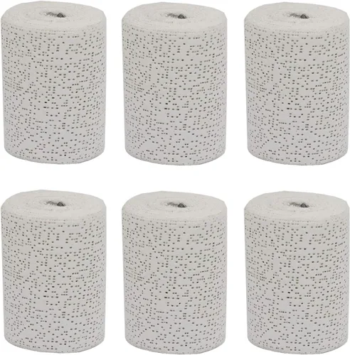 Paquete de 6 rollos de gasa de yeso blanco para proyectos de arte, molde de vientre, fabricación de máscaras, esculturas, moldes corporales,