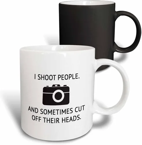Miniatura 10 de 3dRose I SHOOT PEOPLE. AND SOMETIMES CUT OFF THEIR HEADS. 11oz Two-Tone Blue Mug