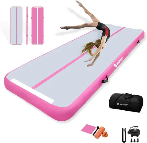 Miniatura 8 de AKSPORT Colchoneta inflable de gimnasia de 10 pies, 13 pies, 16 pies, 20 pies, 23 pies, con bomba de aire, para uso doméstico, entrenamiento