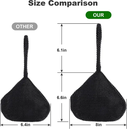 Miniatura 3 de ELEOPTION - Bolso de mano para mujer, diseño triangular, ideal para fiestas o graduaciones, negro