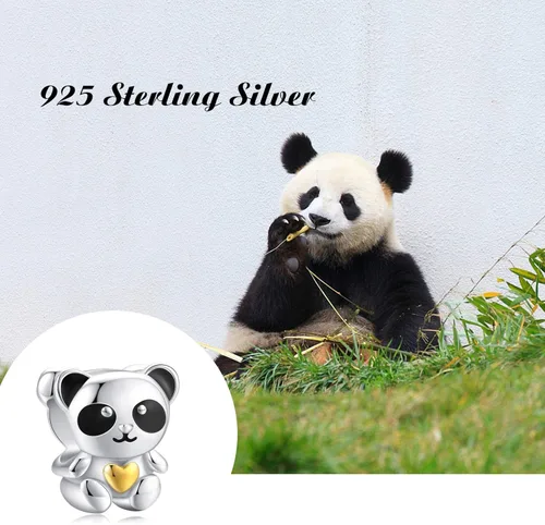 Miniatura 6 de Abalorio de plata de ley 925 con diseño de panda para pulsera Pandora regalo para mujer e hija