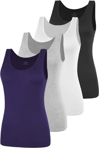 Miniatura 9 de AMVELOP - Camiseta básica sin mangas para mujer, ropa interior, camiseta sin mangas en paquete de 2-4