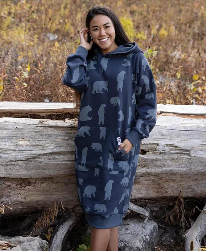 Miniatura 112 de Lazy One Sudadera con capucha de gran tamaño, ropa de dormir cómoda, vestido de suéter para mujer
