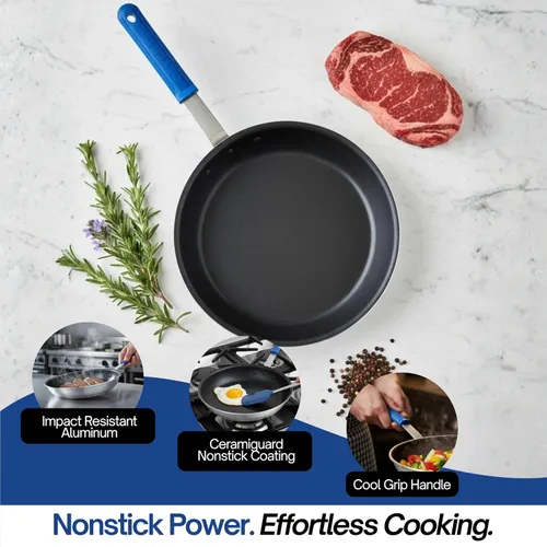 Miniatura 5 de Vollrath Wear-Ever CeramiGuard II sartén para freír con mango, Plateado