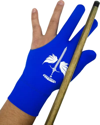 Miniatura 4 de ANIMSWORD Juego de 2 guantes de billar transpirables y cómodos que se adaptan a la mano izquierda para guantes deportivos Snooker Cue. Azul
