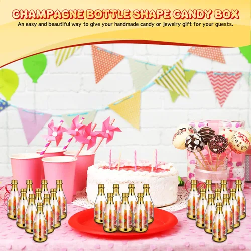 Miniatura 5 de Ciieeo Caja de dulces de boda, 20 unidades de plástico transparente para golosinas de 4.52 x 1.57 x 1.57 pulgadas, cajas de regalo de fiesta