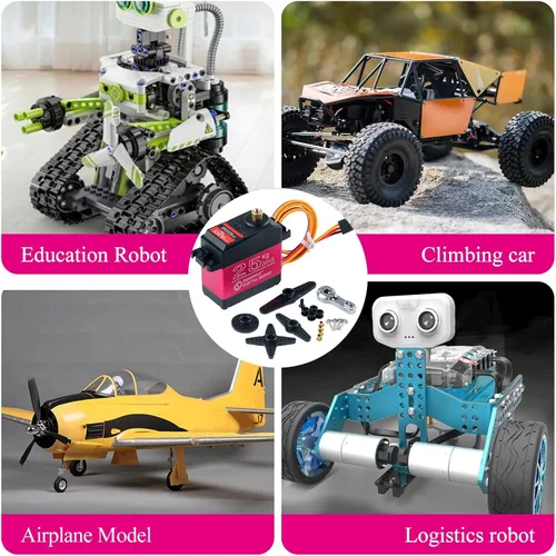 Miniatura 5 de RDS3225 - Servo RC de doble eje de 55.1 lbs - IP66, engranajes de metal completo, 6V, 180/270° con montaje en U para automóviles RC a escala 1/8