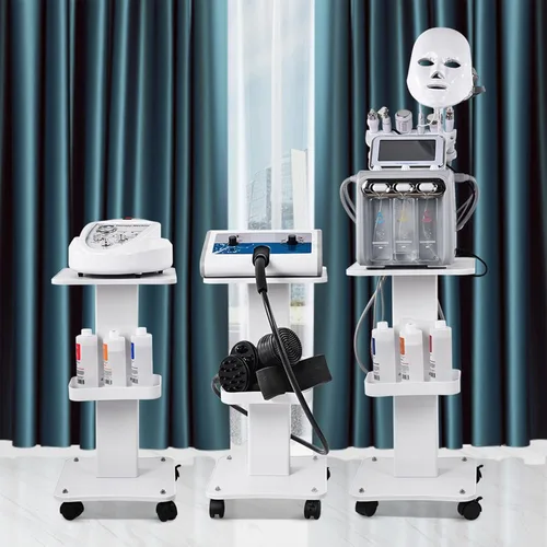 Miniatura 3 de Carrito de belleza con ruedas, carrito de aluminio de 3 niveles, peluquería, salón de spa, máquina de terapia al vacío, carga de 135 libras, 26.7 x