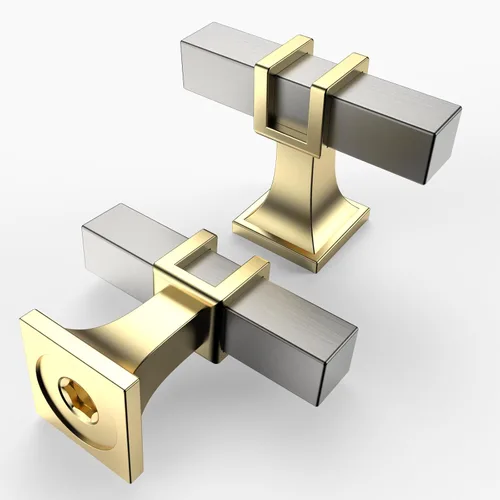 Miniatura 26 de Asidrama - Paquete de 10 manijas para alacena de 3 pulgadas (76mm) de color negro mate y dorado, tiradores para gabinete, accesorios para gabinete